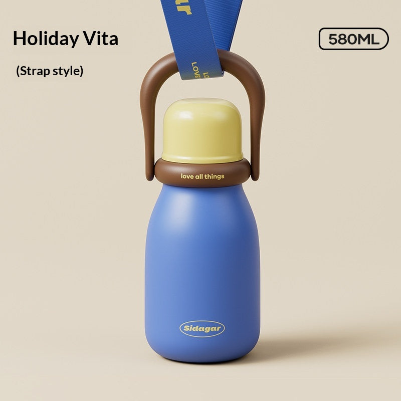 Insulated Portable Water Bottle with Straw - Multiple Colors & Capacity