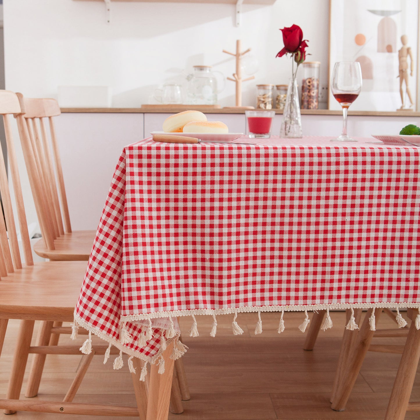 Cotton Linen Round Table Cloth Set - Multiple Sizes & Styles