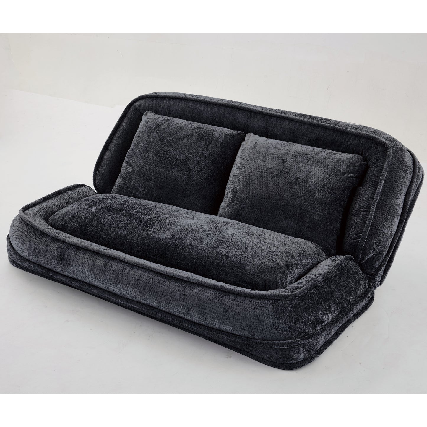 Extra Large Chenille Lazy Sofa Loveseat - Black Dog Bed