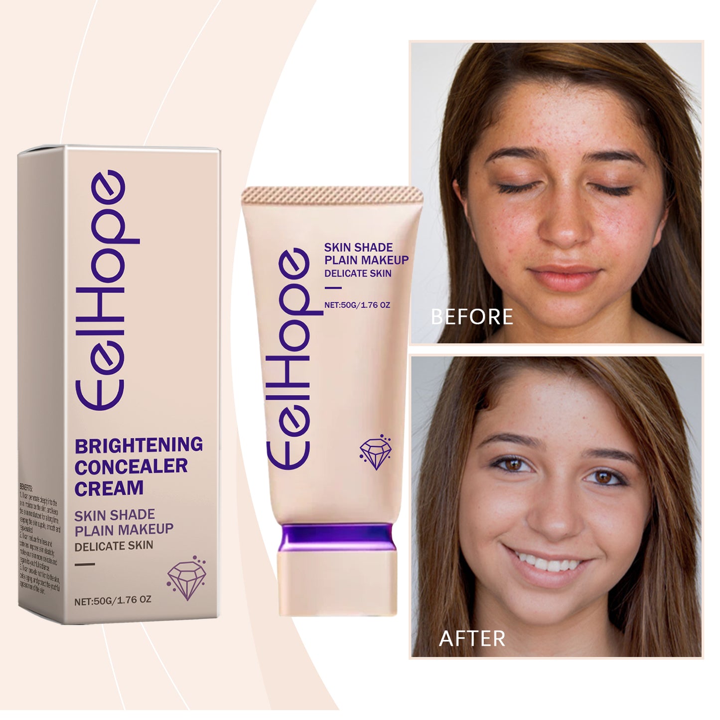 Moisturizing Concealer Cream for Face and Body - Natural Brightening Finish