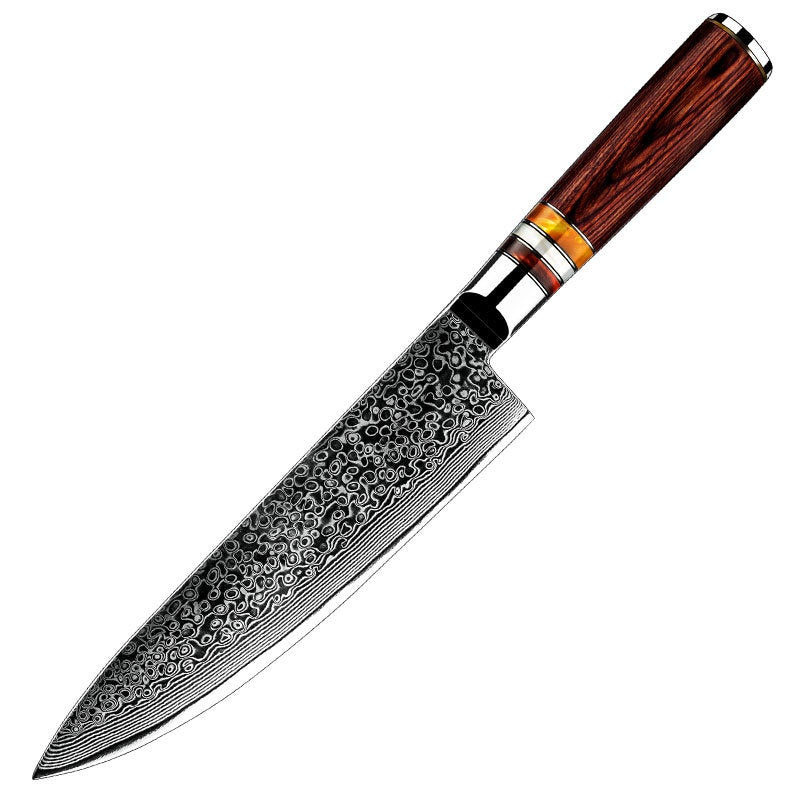 Chef Knife AUS10 Steel Core - Japanese Style, Damascus Layered Kitchen Knife