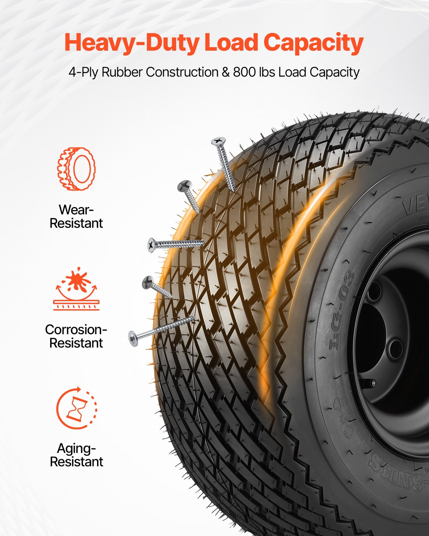8-Inch Golf Cart Wheels and Tires Set of 4 – 18x8.50-8 All-Terrain Steel Rims