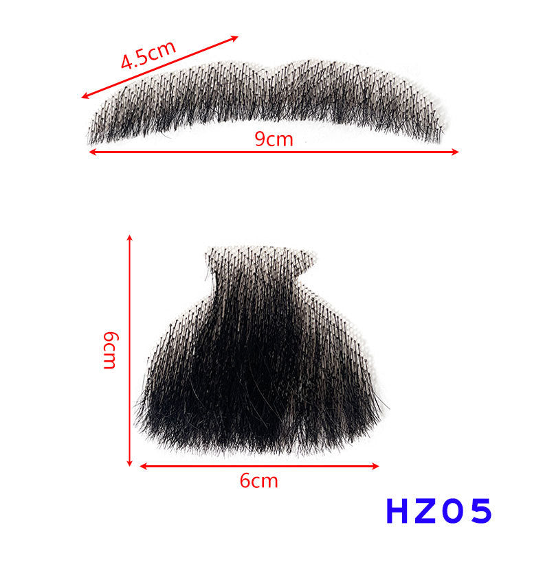 Hand-Woven Fake Beard & Eyebrow Makeup Props for Film & TV