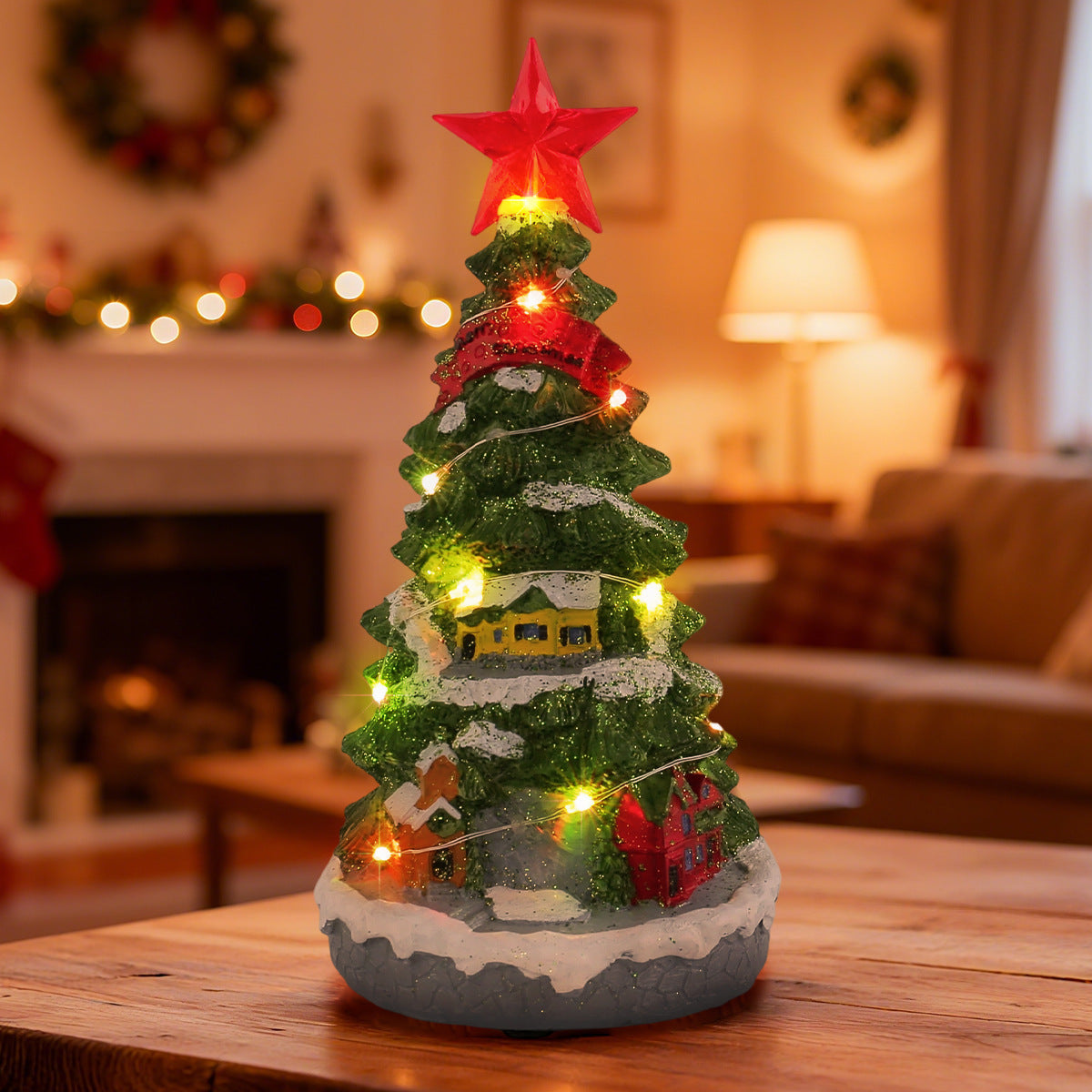 Christmas Glowing Tree Music Box - Holiday Ornament for Home Decor