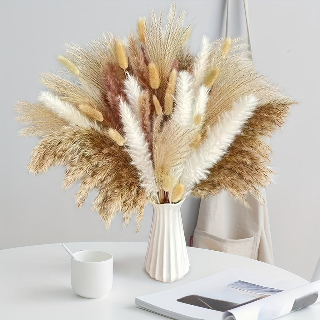Dried Flower Bouquet - Preserved Grass Flower Arrangement for Home Decor
