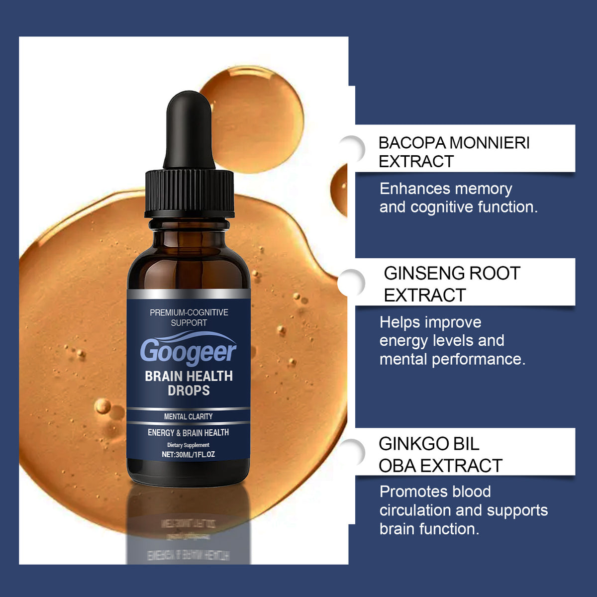 Brain Health Drops - 30ml Cognitive Support Supplement