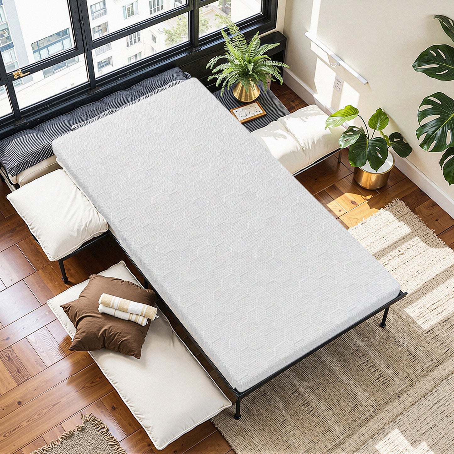3-Inch Twin Size Memory Foam Mattress Topper - Space-Saving Comfort