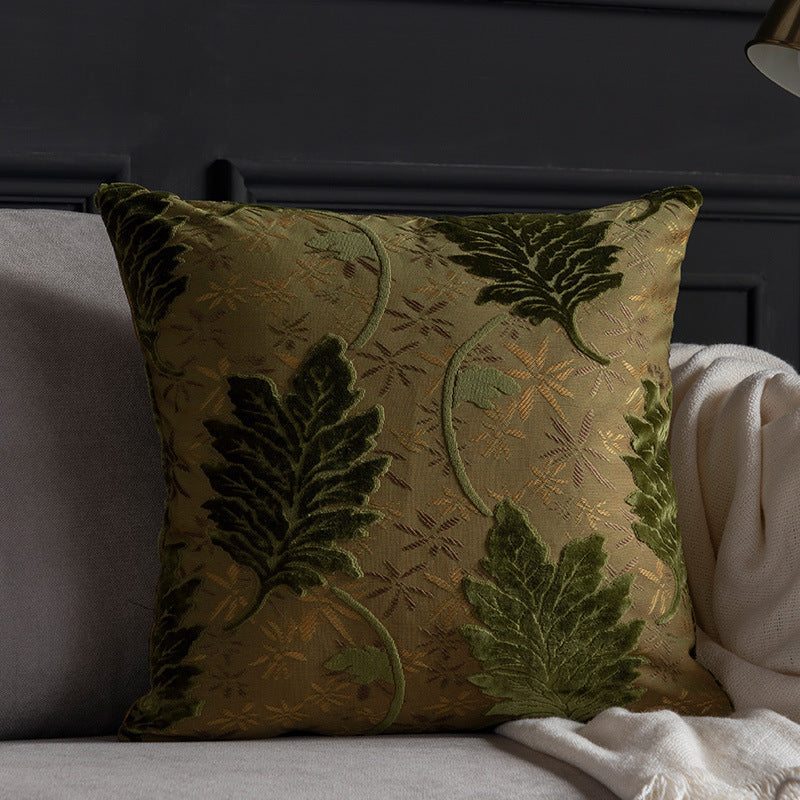 Jacquard Cut-Pile Throw Pillow Cover Sofa Backrest Cushion Home Decor