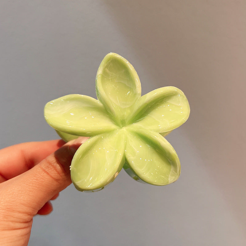 8cm Hair Barrette with Marble Blooming Pattern for Women - Multiple Colors