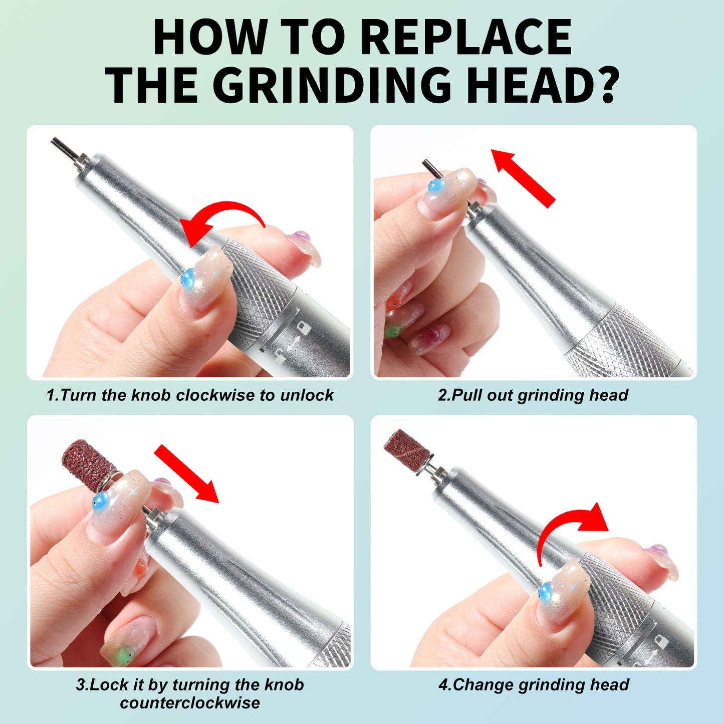 Portable Electric Nail Drill Kit - 50000RPM Rechargeable Manicure File Set