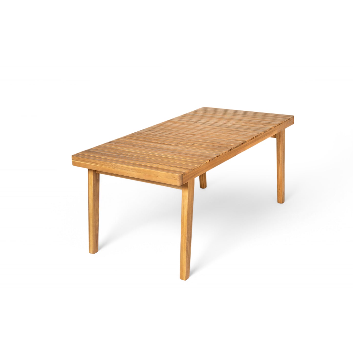 69" Acacia Wood Outdoor Dining Table - Slatted Top, 300 lbs Capacity