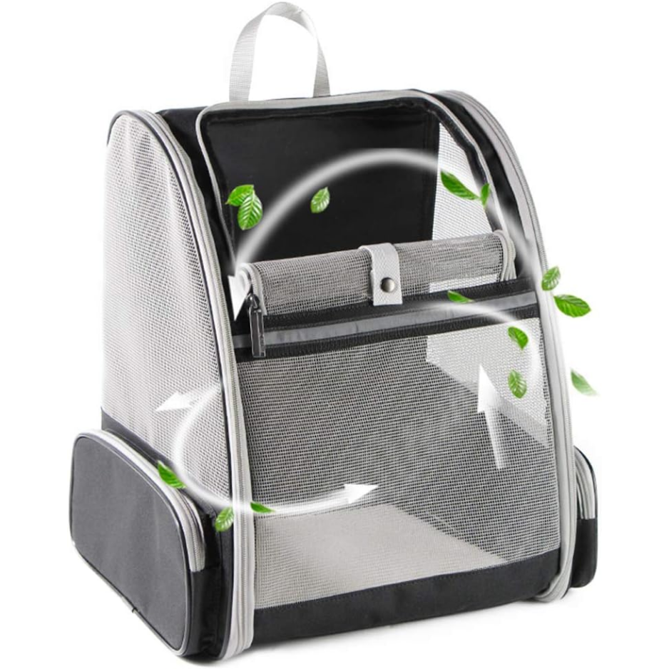 Pet Backpack Carrier for Cats and Small Dogs - Breathable Travel Bag, 15-Pound Capacity