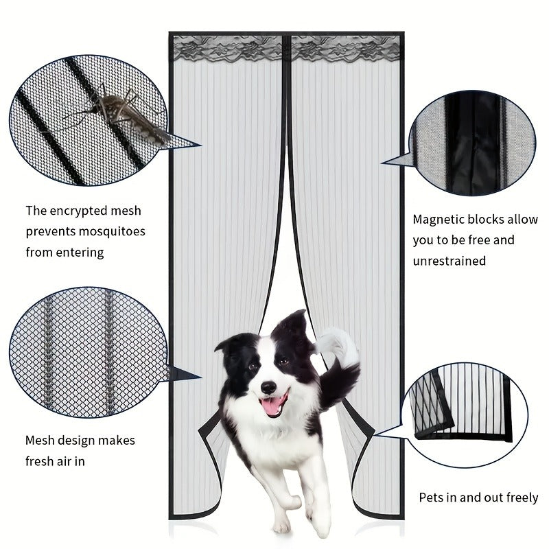 Magnetic Screen Door - Pet-Friendly Mesh Curtain with Auto-Close, Weather-Resistant