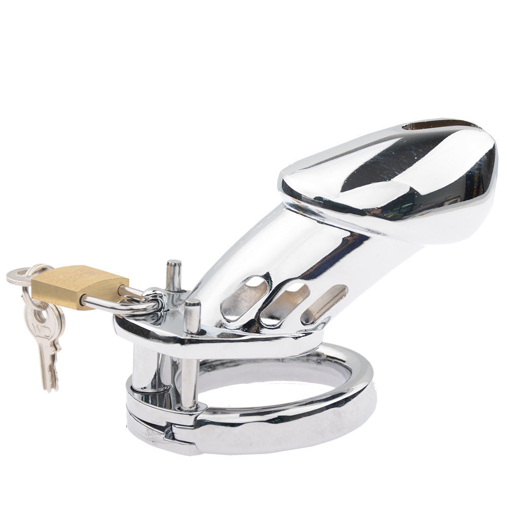 Metal Chastity Lock Device with Adjustable Sizes and Silicone Cage