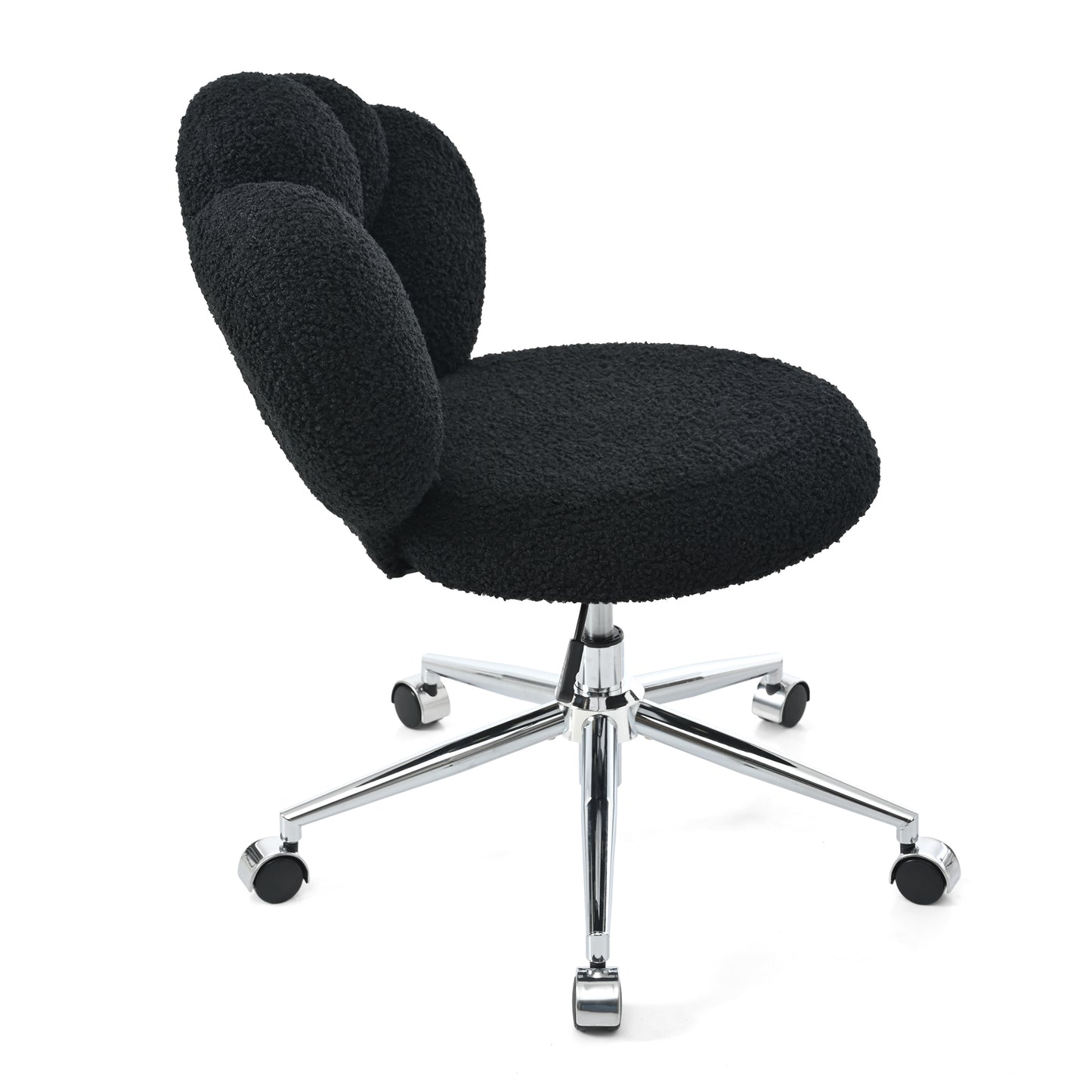 Adjustable Black Chair with 360-Degree Rotation & Foam Cushion