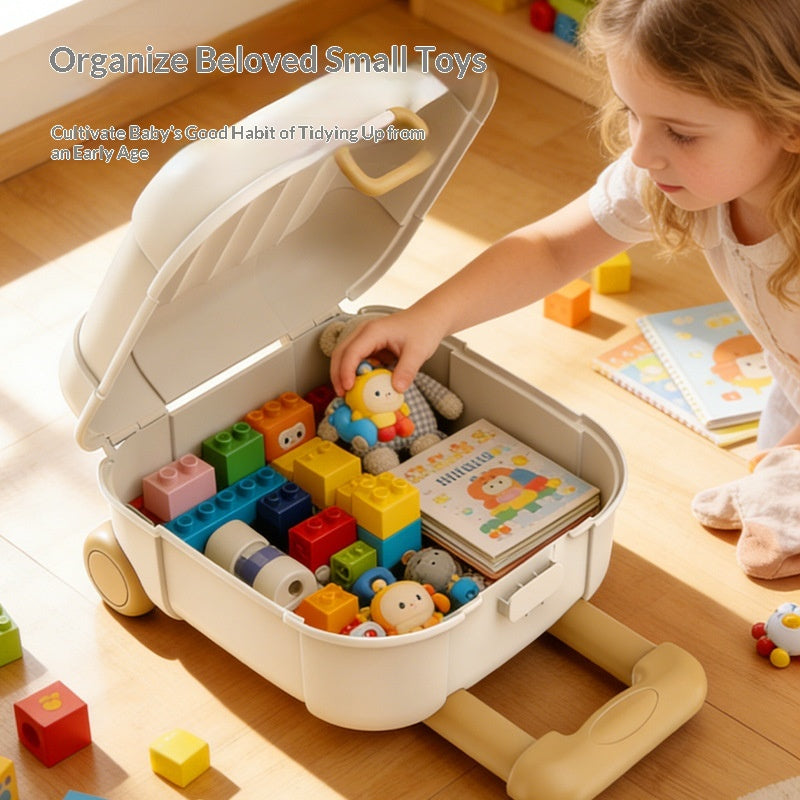 Childrens Cartoon Toy Storage Box with Lid - Multi-Color Home Organization