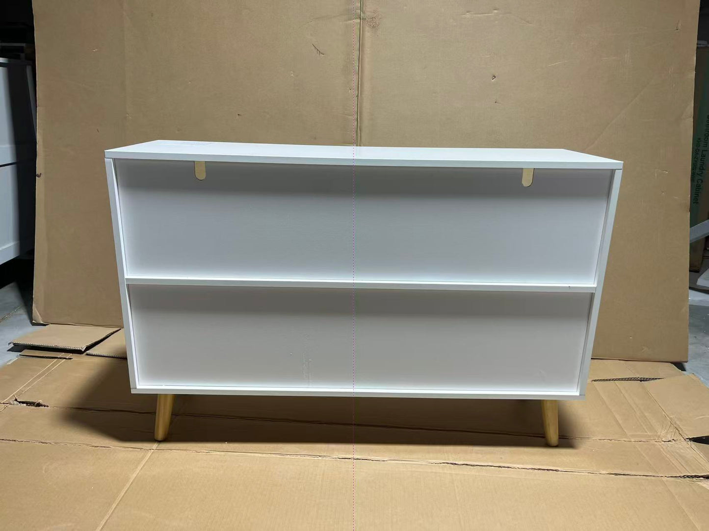 Kids Bookcase with Collapsible Fabric Drawers - White & Green