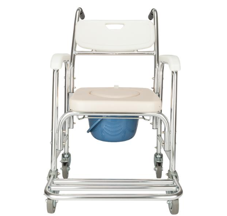 Portable Commode Chair with Soft Cushion - Aluminum Alloy Medical Toilet Seat