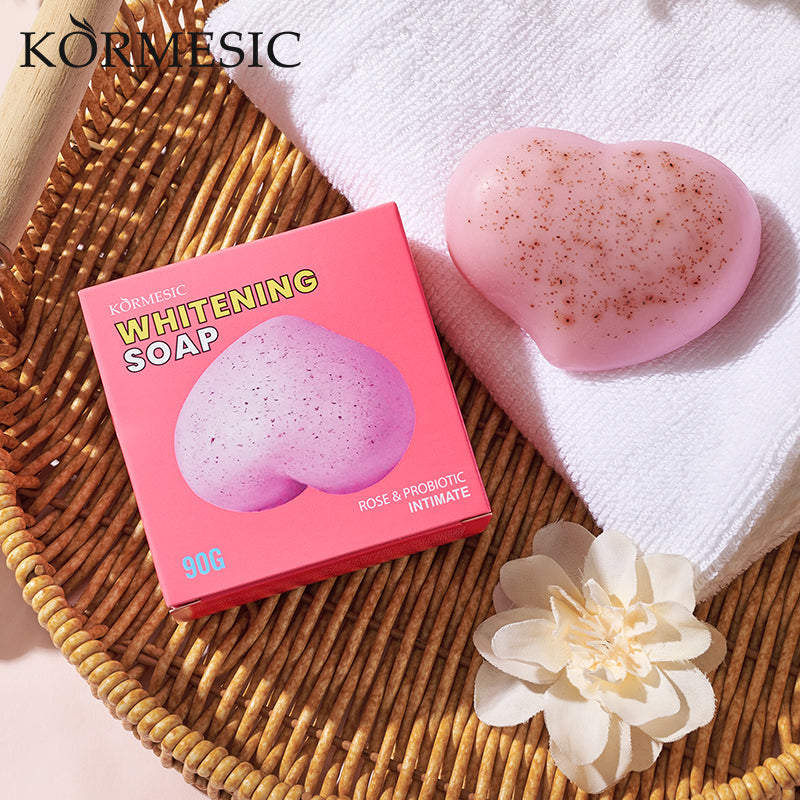 Probiotic Whitening Soap with Rose Extract - 90g Bar for Skin Brightening