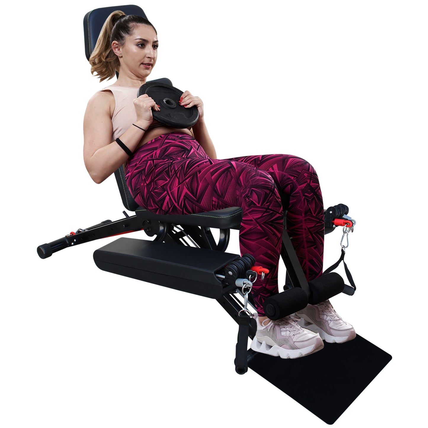 Adjustable Strength Training Bench - Multifunctional Fitness Chair - Black