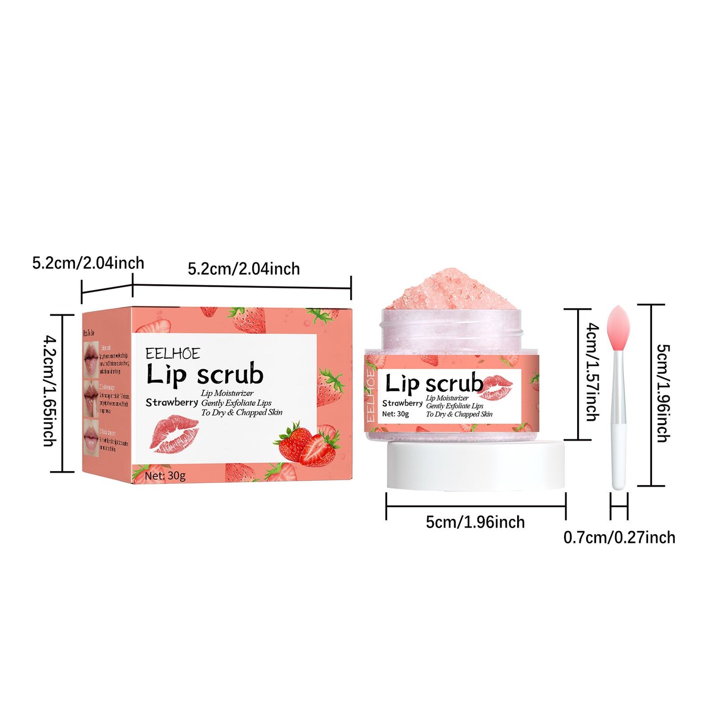 Peach Lip Scrub for Exfoliation and Hydration - Natural Lip Care