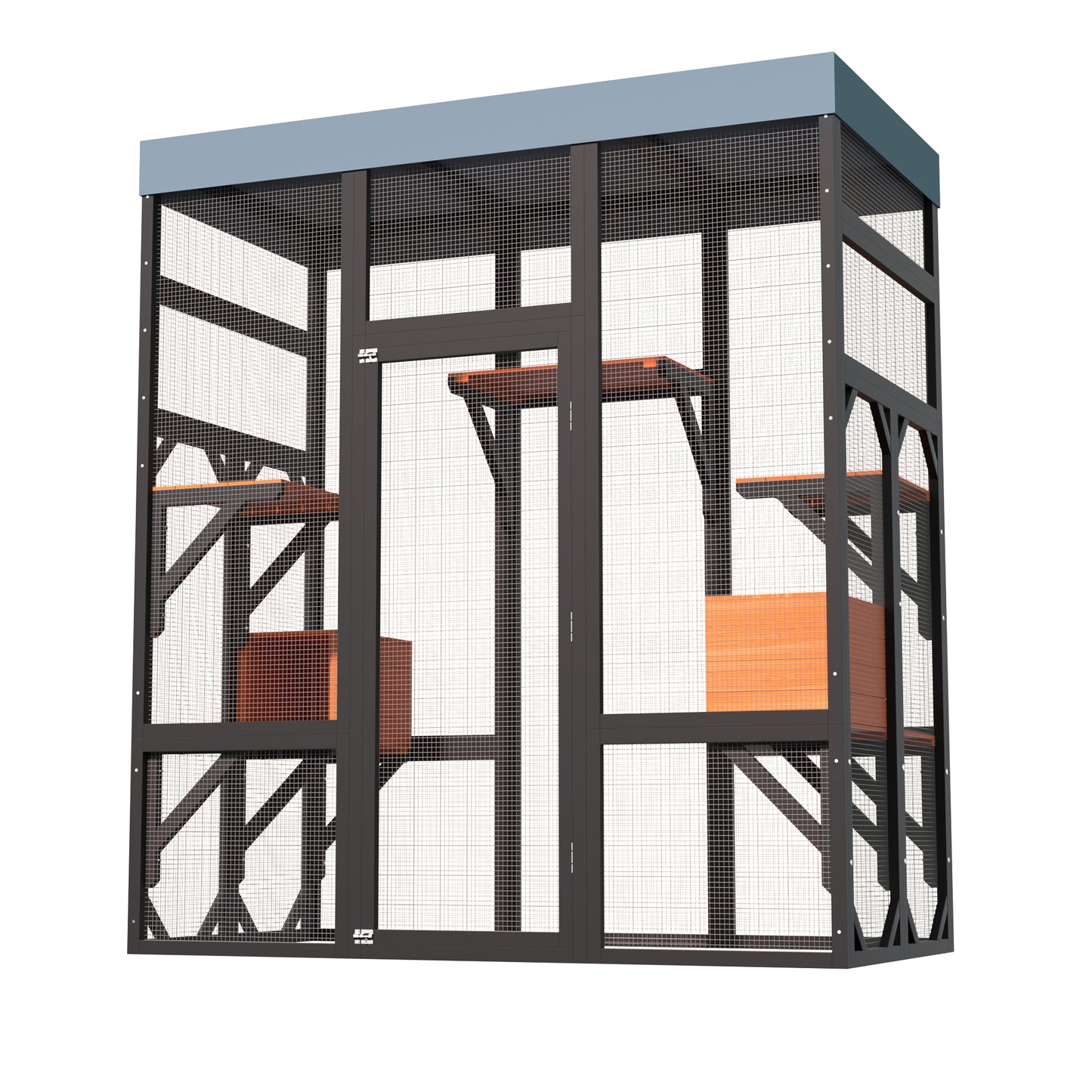 Outdoor Cat Enclosure with 5 Platforms & Napping Houses, Secure Metal Wire, Easy Assembly