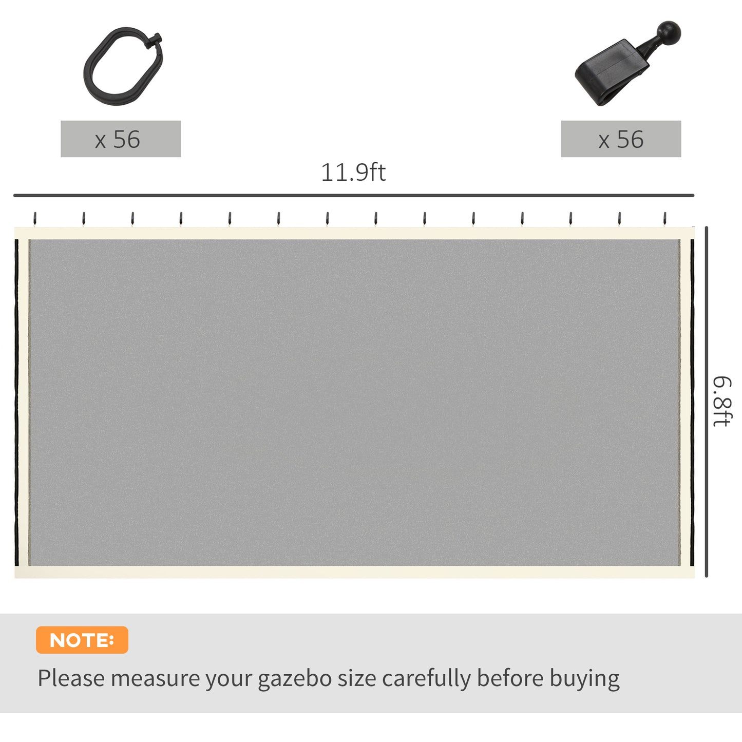 Replacement Mesh Netting for 12x12 Gazebos & Canopy Tents - Cream