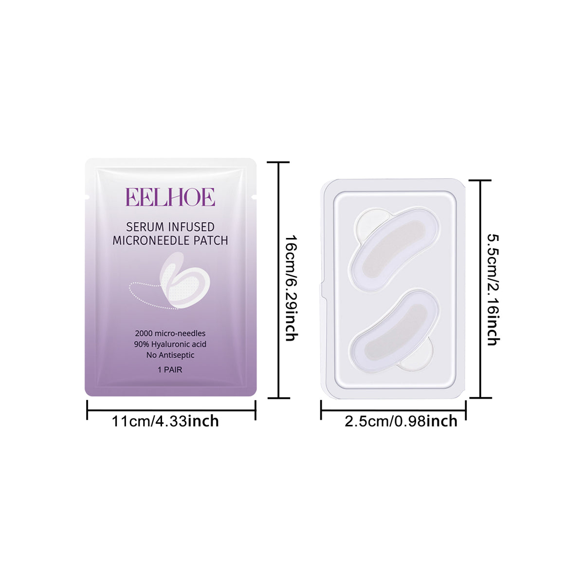 Microneedle Eye Mask Stickers for Skin Tightening & Fine Line Reduction - 1 Pair