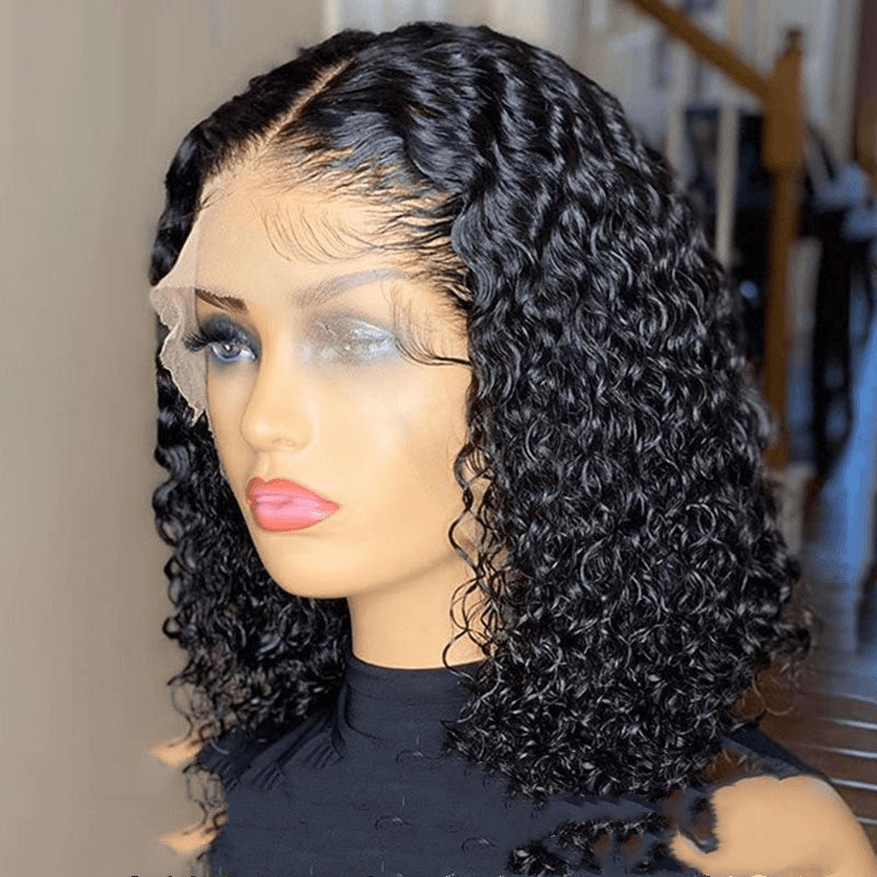 Natural Human Hair Pixie Lace Front Wig for Women - Brown & Black Variants