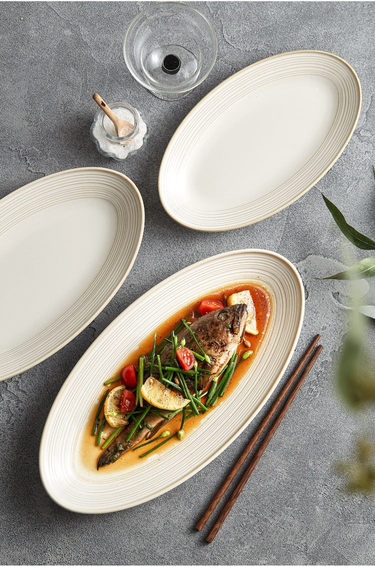 Luxury Ceramic Dinner Plate Set - High-Temperature Resistant, Modern Design