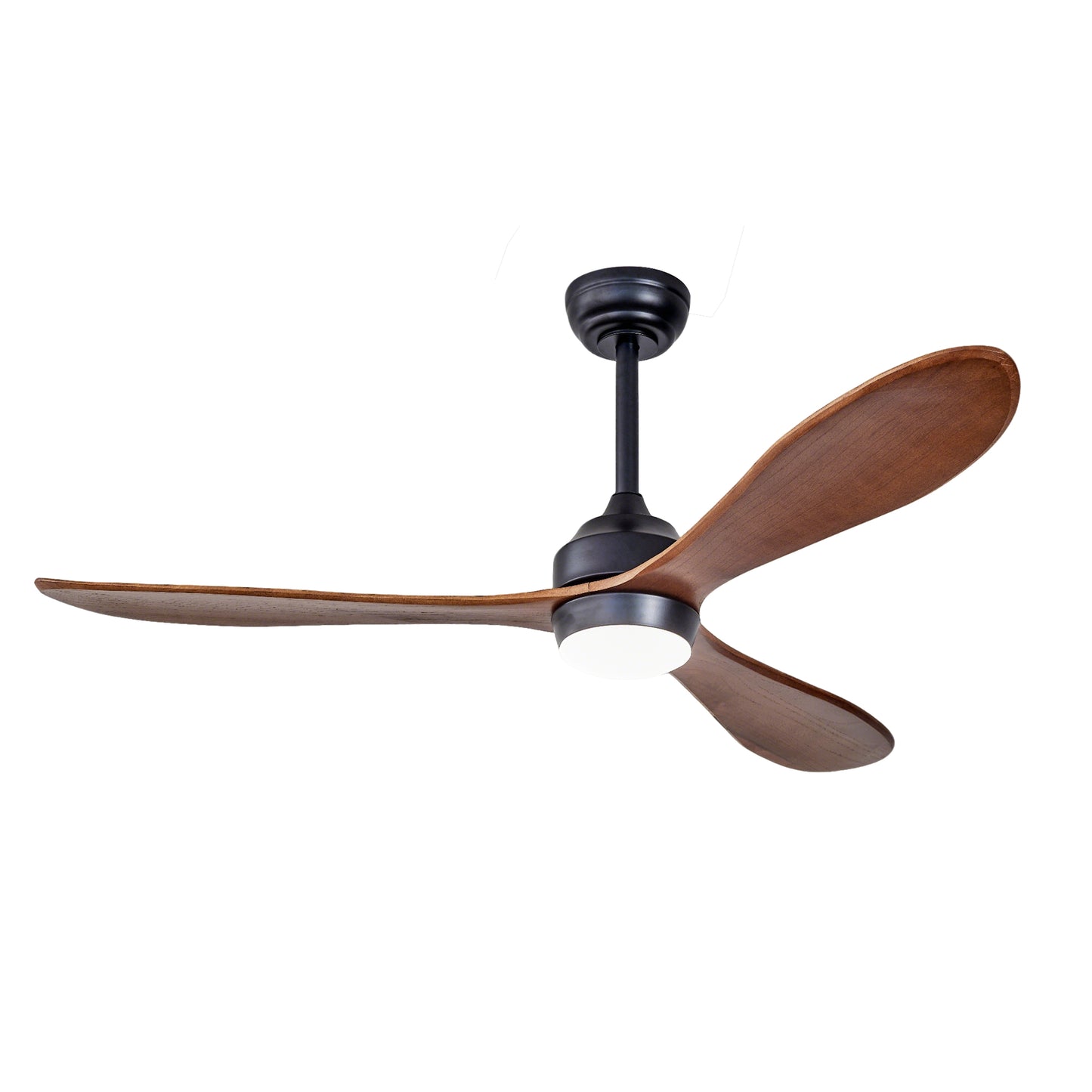 52-Inch Ceiling Fan with Lights - Quiet DC Motor, 6 Speeds, Reversible - Black
