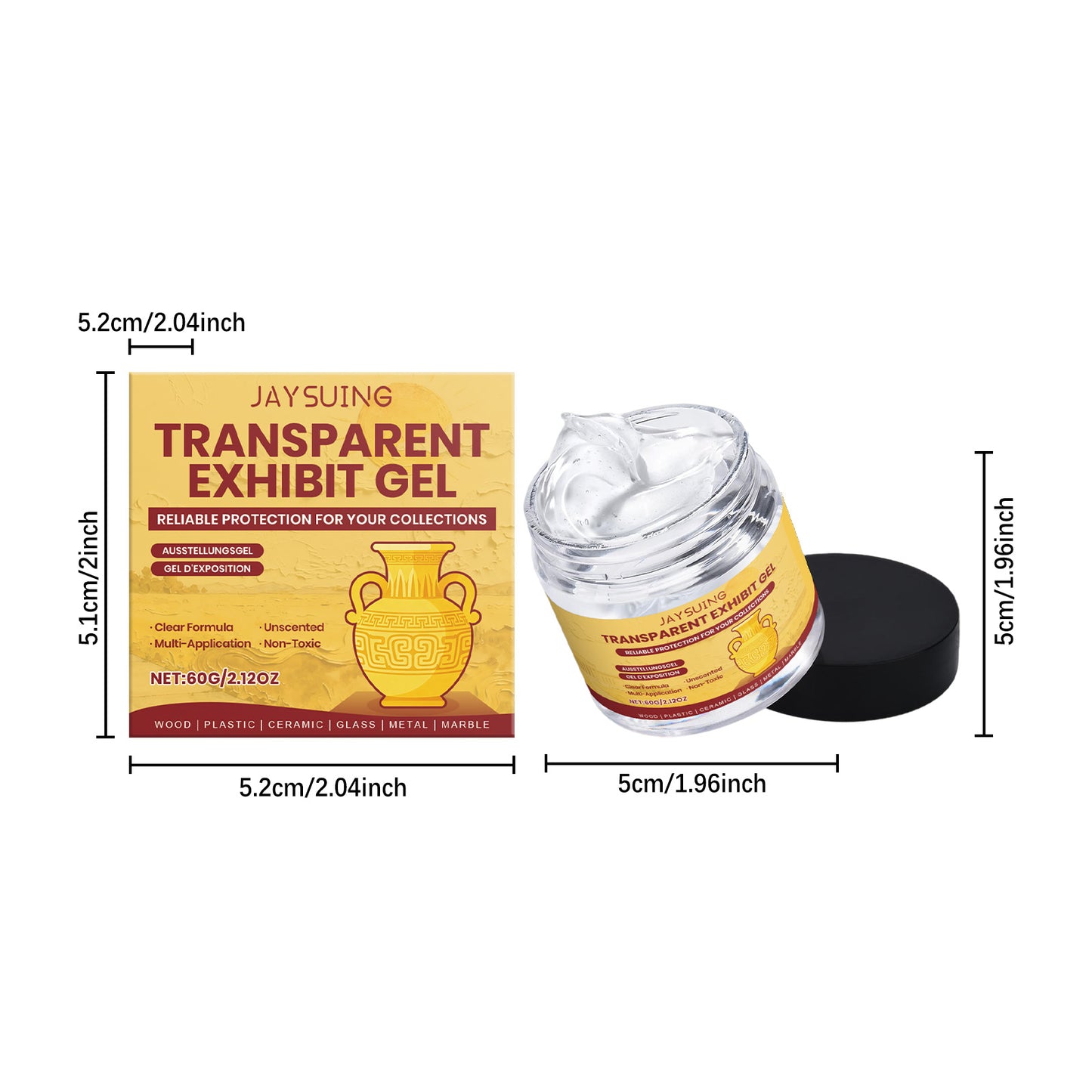 Transparent Display Gel 60g for Exhibition and Surface Protection