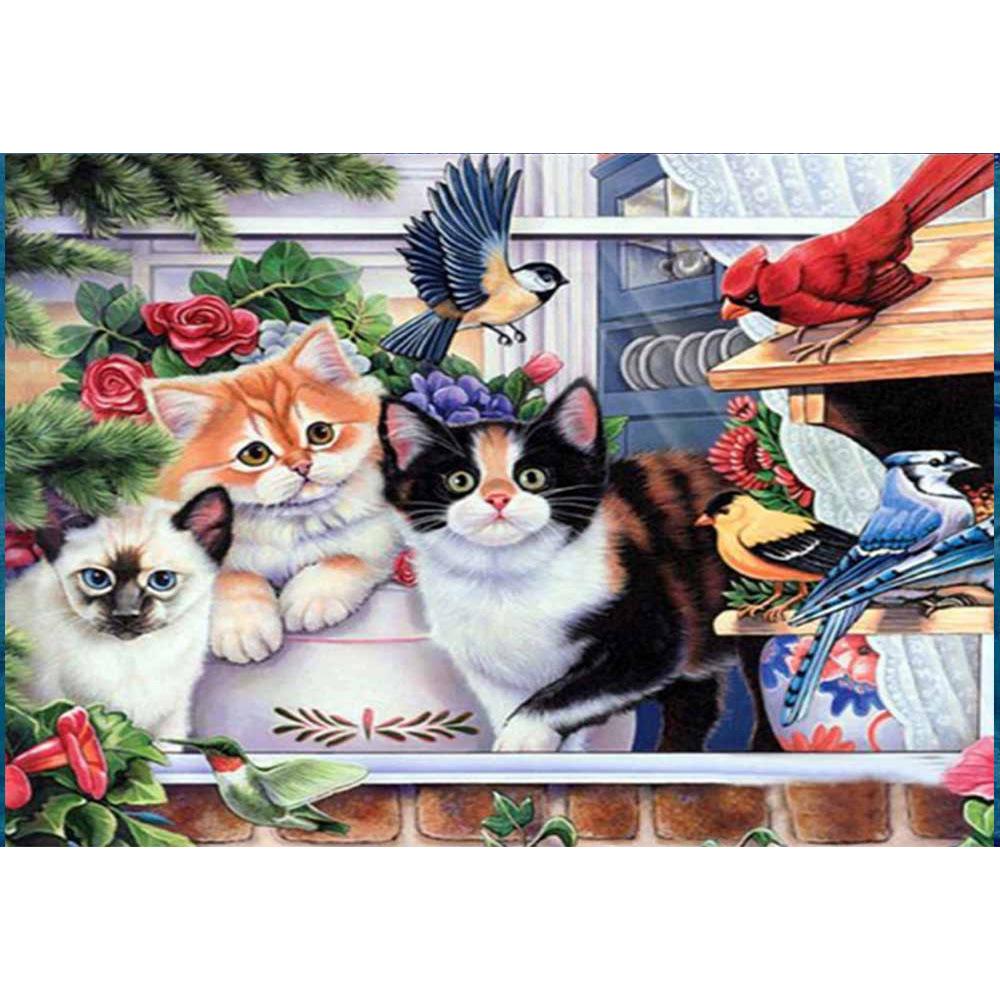 DIY Diamond Painting Cross Stitch Kit - Animal Bird Mosaic Art