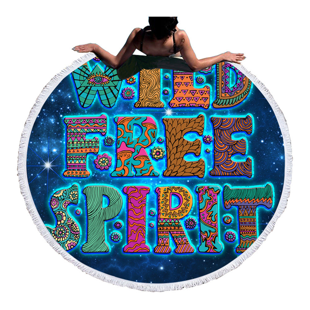 Round Beach Towel Microfiber Quick Dry 150cm - Multi Style