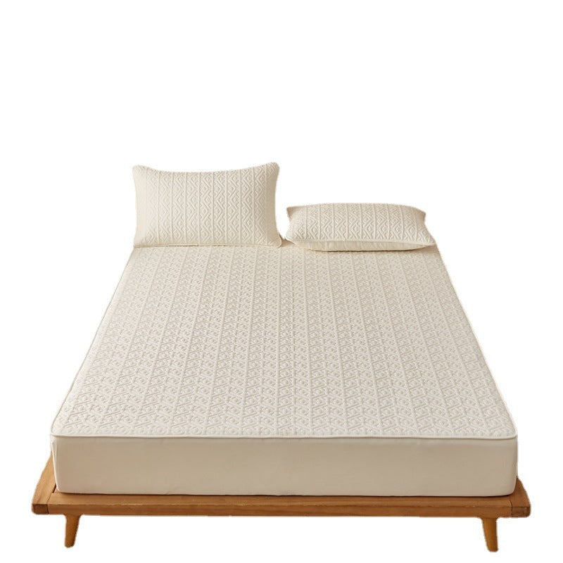 Quilted Fitted Bed Sheet with Antibacterial Fiber - Thick & Durable, 100x200cm