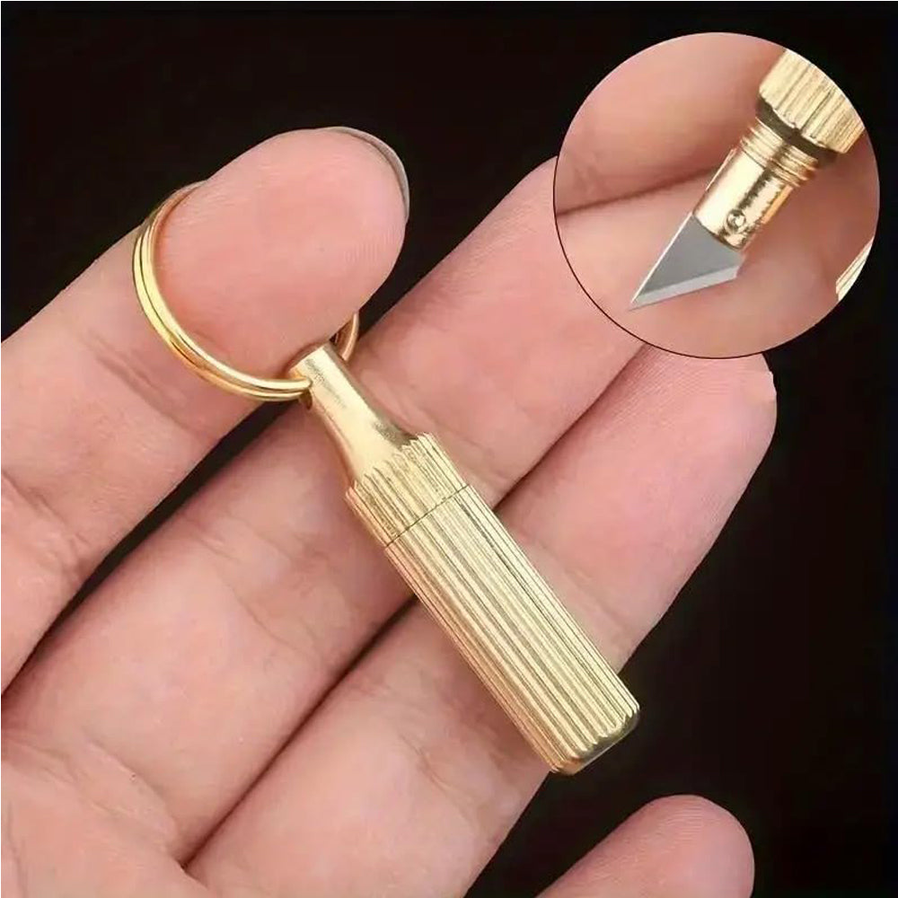 2PCS Mini Pocket Knife Set - Leaf-Shaped Stainless Steel with Keychain