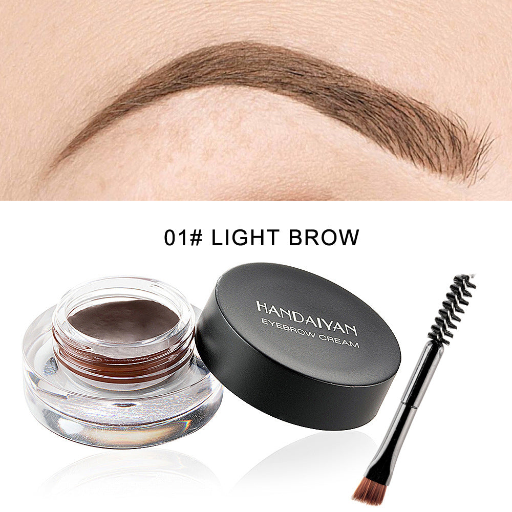 Waterproof Long-Lasting Eyebrow Cream Set - 12 Colors with Brush