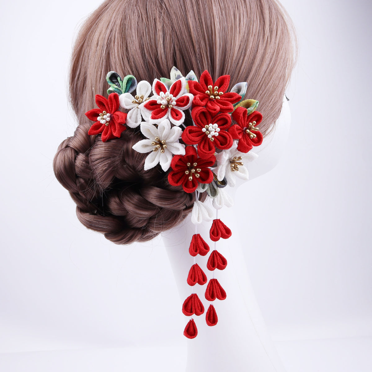 Floral Hair Comb Set - Japanese Style