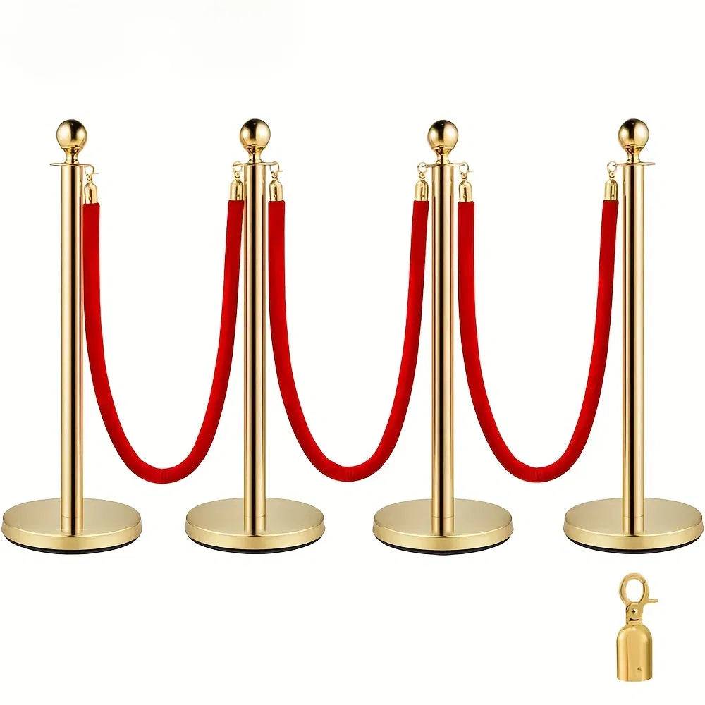Crowd Control Stanchions with Red Velvet Ropes - Multiple Colors