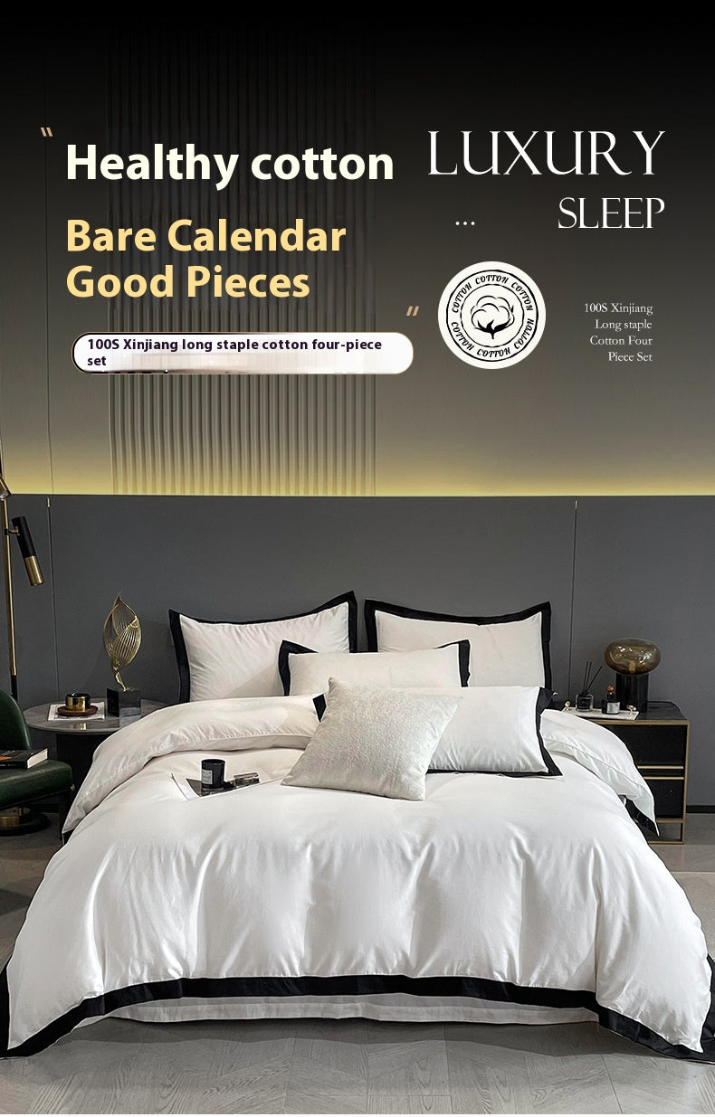 Four-Piece Velvet Bedding Set - Fitted Sheet Duvet Cover Pillowcase