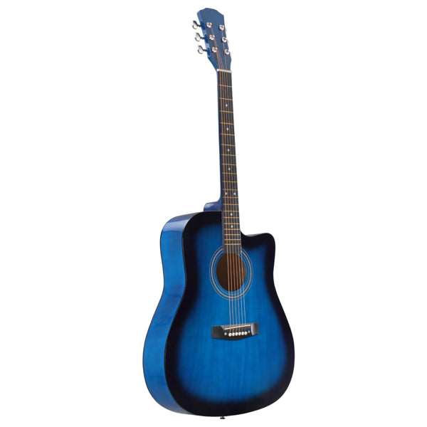 41-Inch Blue Dreadnought Cutaway Acoustic Guitar Bundle