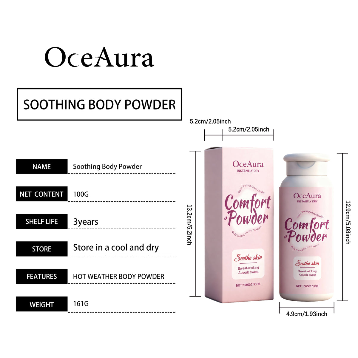 Body Powder for Sweat Absorption - 100g