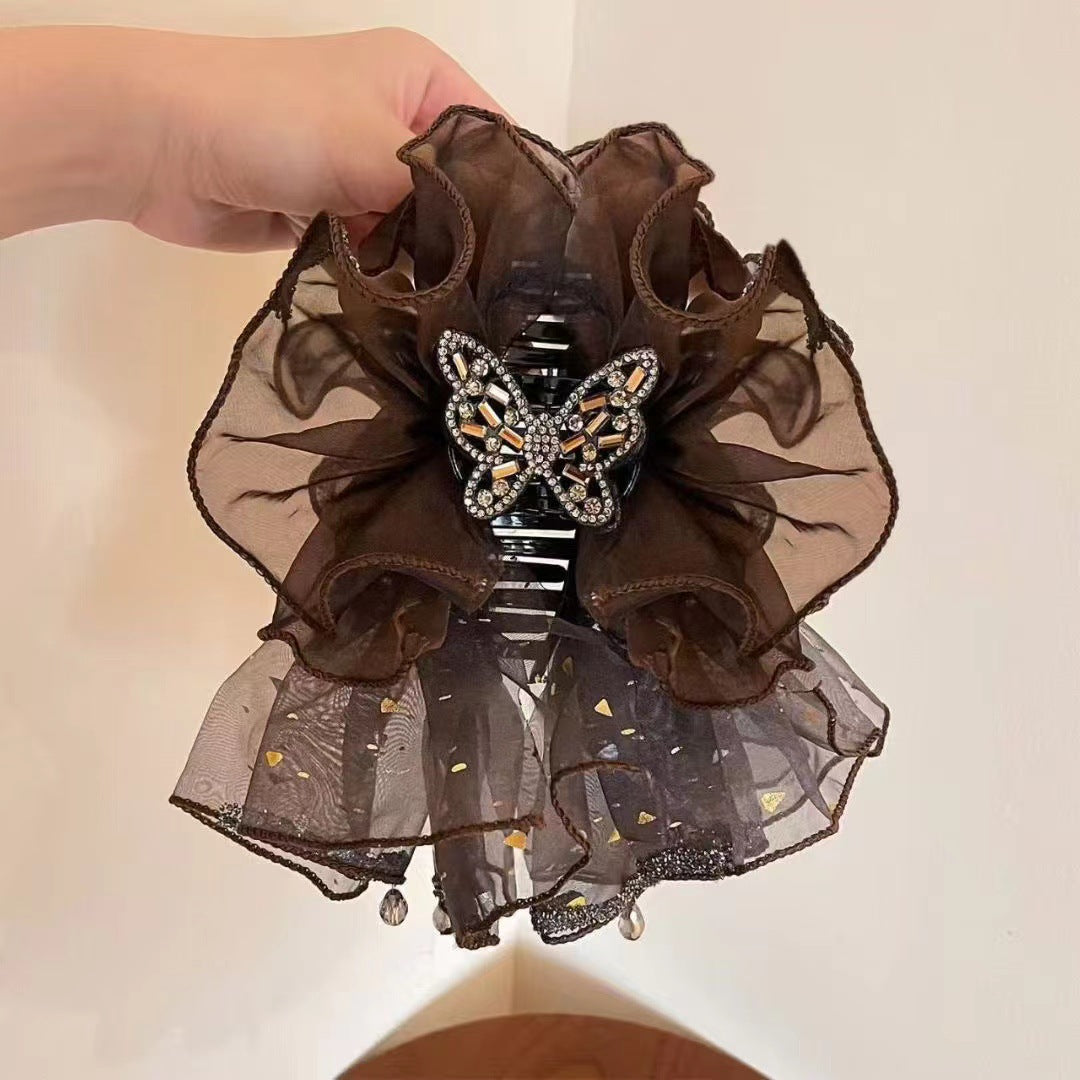 Fluffy Bow Hair Clip - Multiple Colors