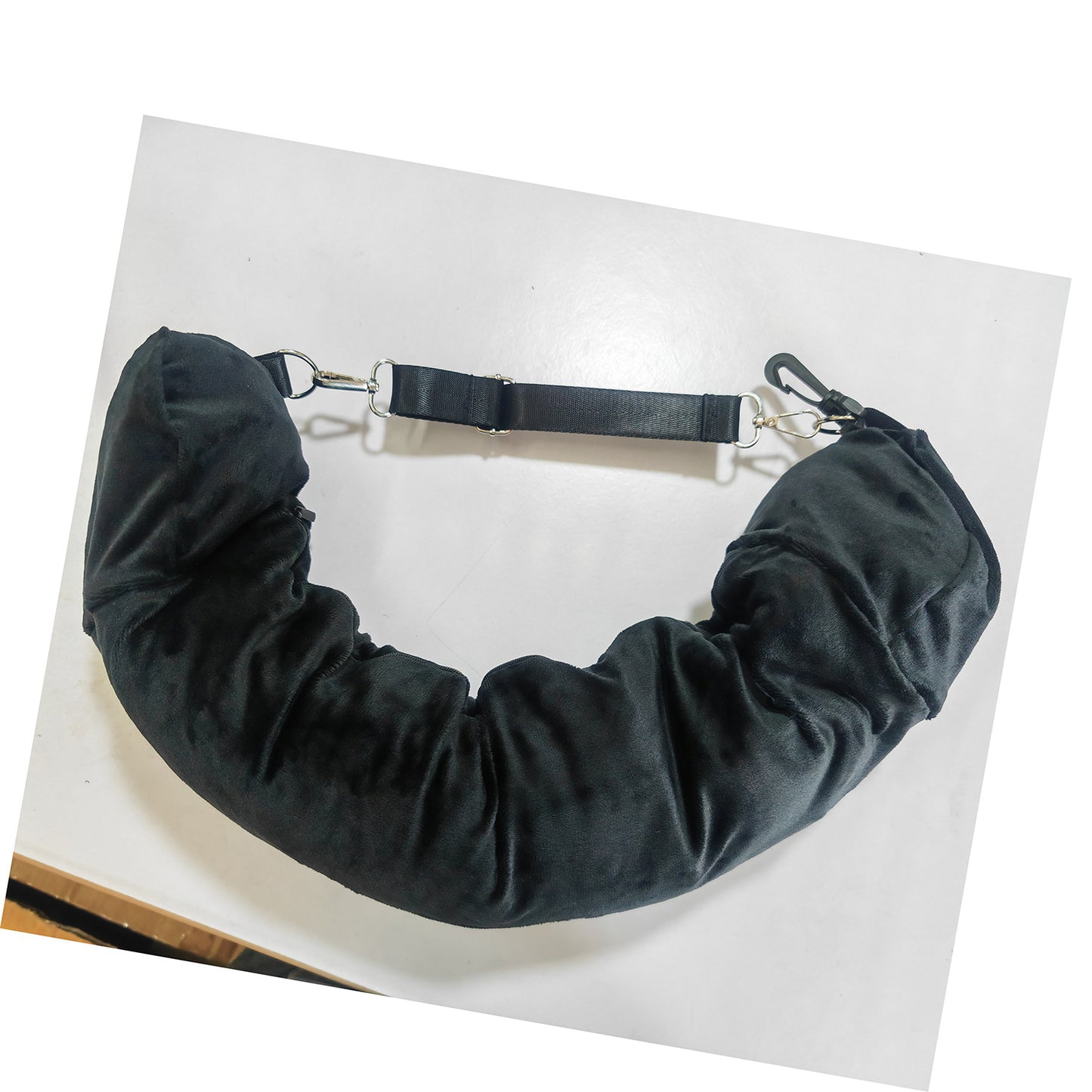 Foldable Neck Pillow Cover for Outdoor Travel & Driving - Black