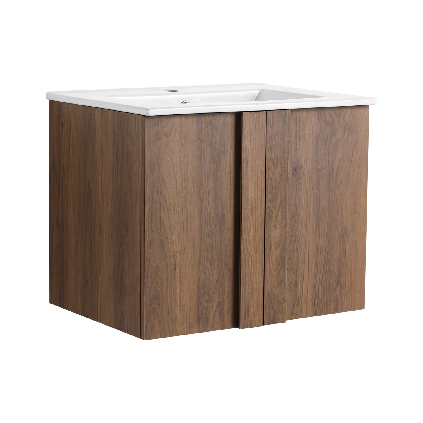 24" Floating Bathroom Vanity with Sink - Brown Ebony