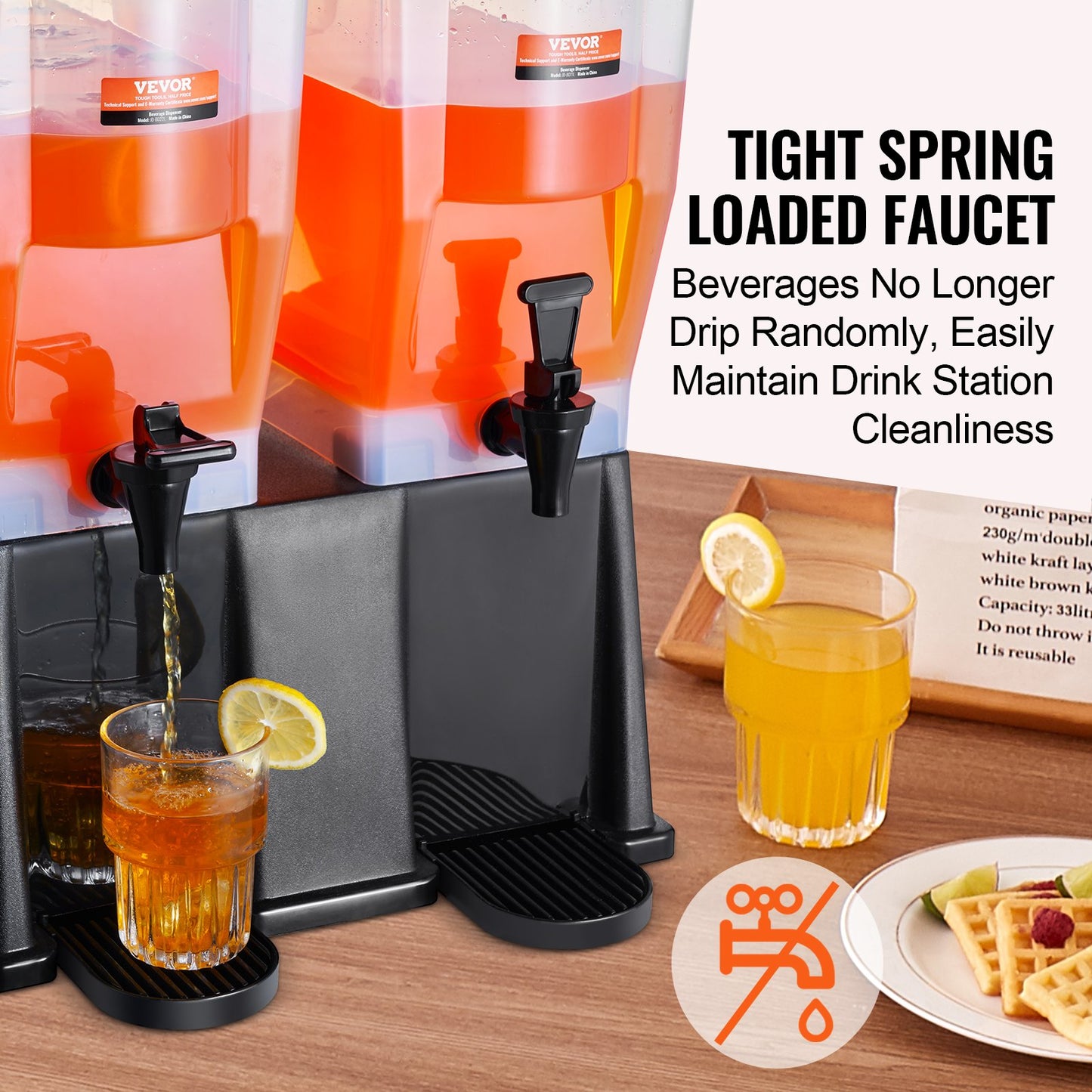 3 Gallon Beverage Dispenser Set - Dual Drink Dispensers with Stand