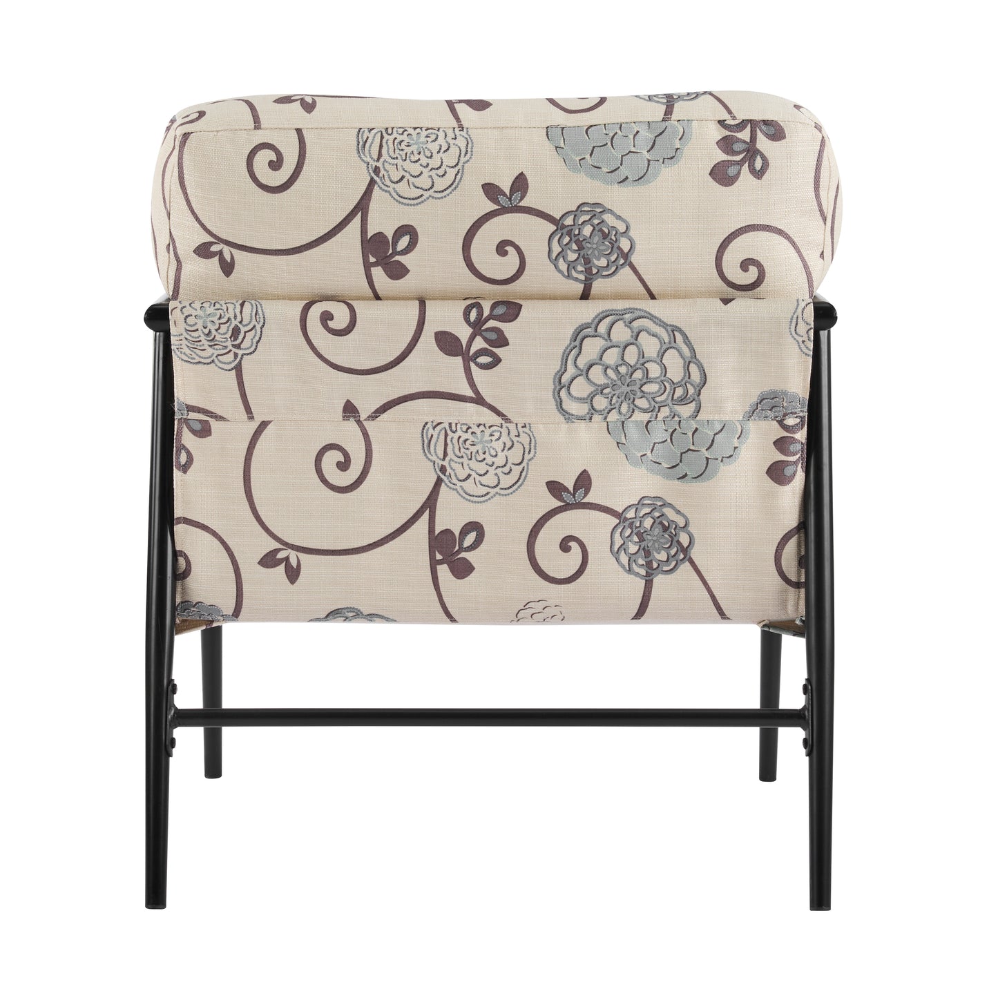 27.56 Modern Accent Chair With Plush Cushions, Minimalist Metal