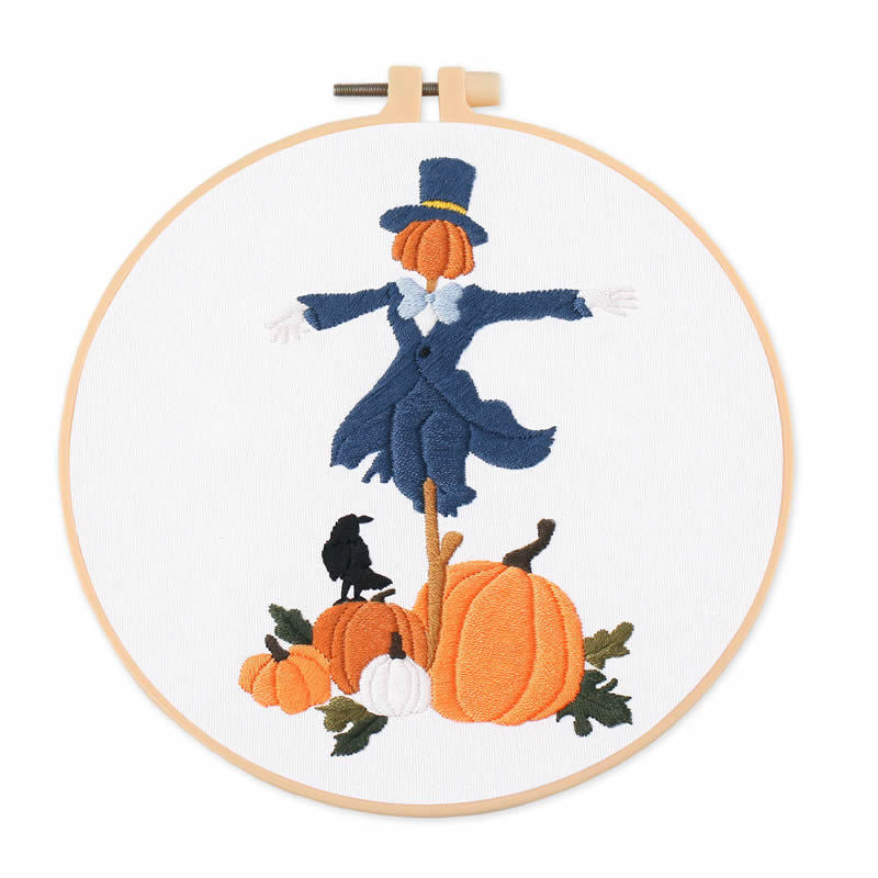 Embroidery DIY Kit for Halloween Home Decor - Beginner Material Set with Frame