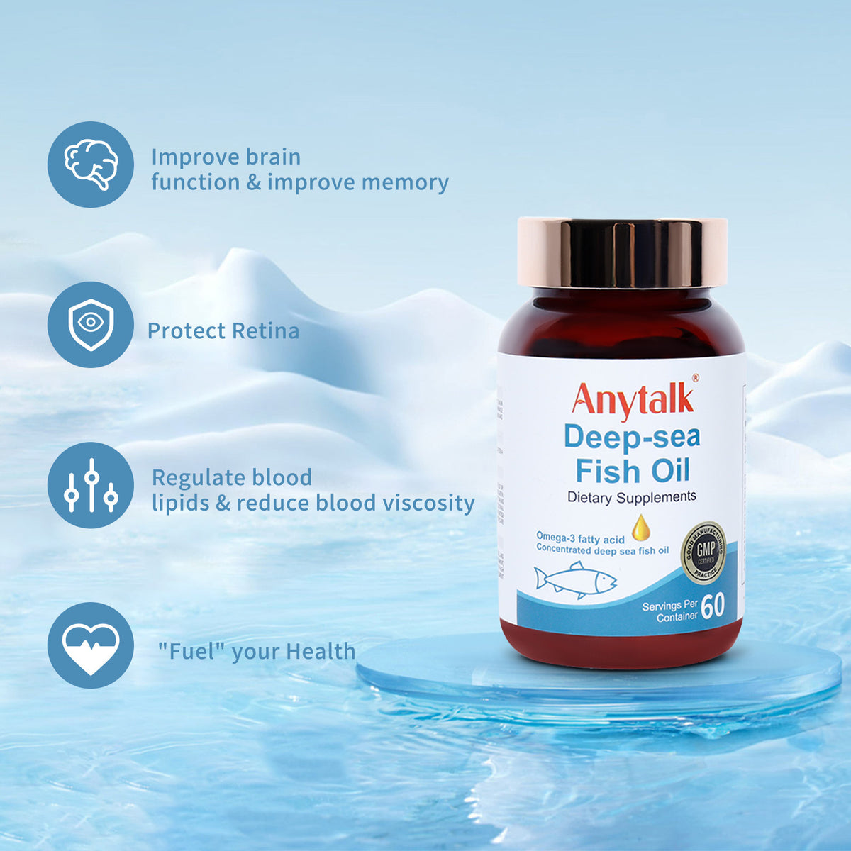 Deep-Sea Fish Oil Softgel Capsules - 60 Count