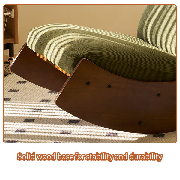 Comfortable Green Glider Rocking Chair with Solid Wood Frame